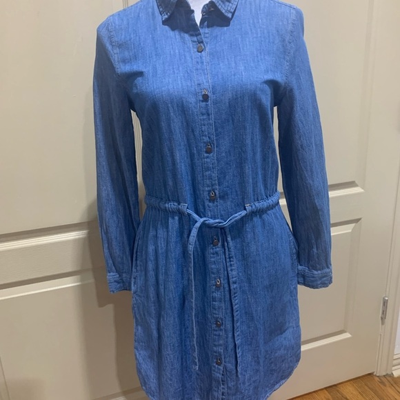 Tommy Hilfiger Long Sleeve Denim Button Down Dress M - Picture 2 of 9